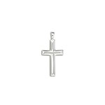 Sterling Silver Beveled Cross Cable Chain