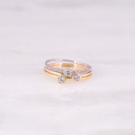 14K Rose Gold Diamond Bezel Ring 0.07CTW
