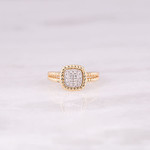 14KY Gold Pave Diamond 0.18ctw Cable Ring