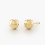 18K Yellow Gold Over Sterling Silver 8mm Round Ball Stud Earrings