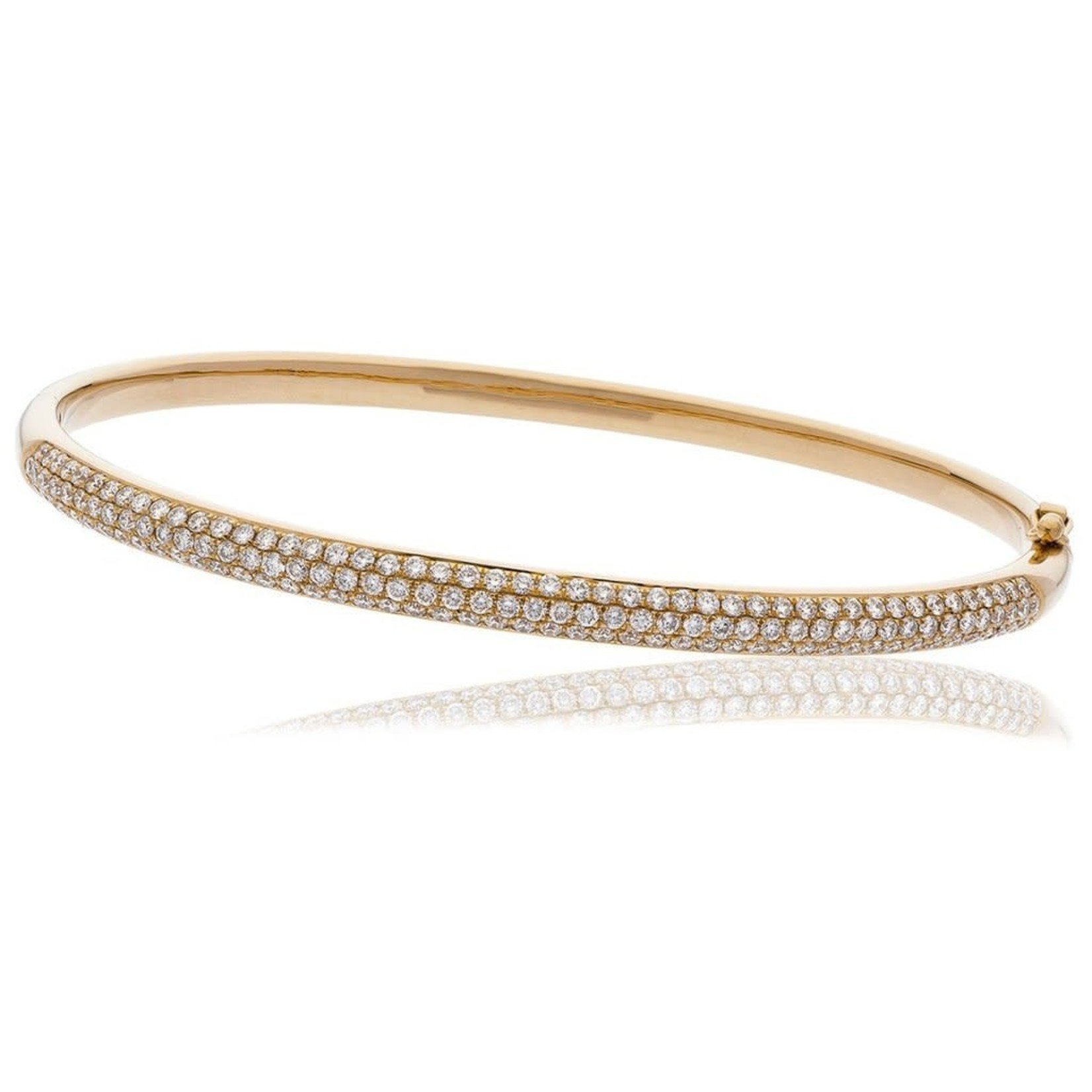 14K Rose Gold Pave Diamond 1.50ctw Bangle