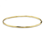 18K Yellow Gold Faceted Plain Oval Bangle by IPPOLITA