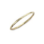 18K Yellow Gold Large Hammered Oval Bangle