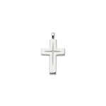 Sterling Silver Large Star Cut Cross with 20" Cable Chain