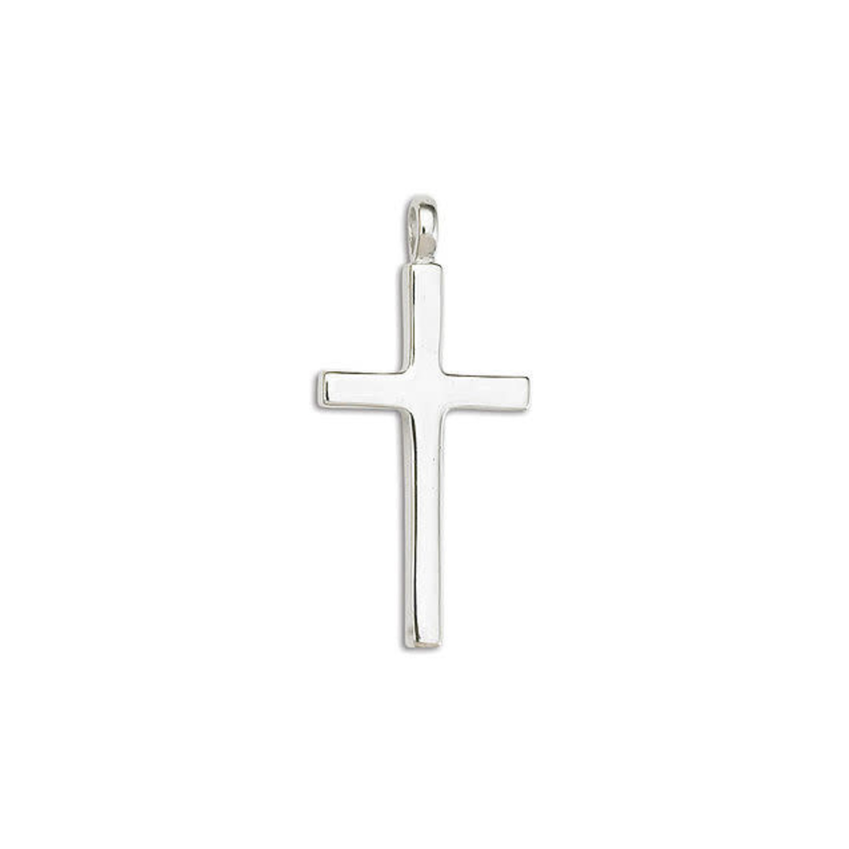 Sterling Silver Solid Elongated Cross NO CHAIN