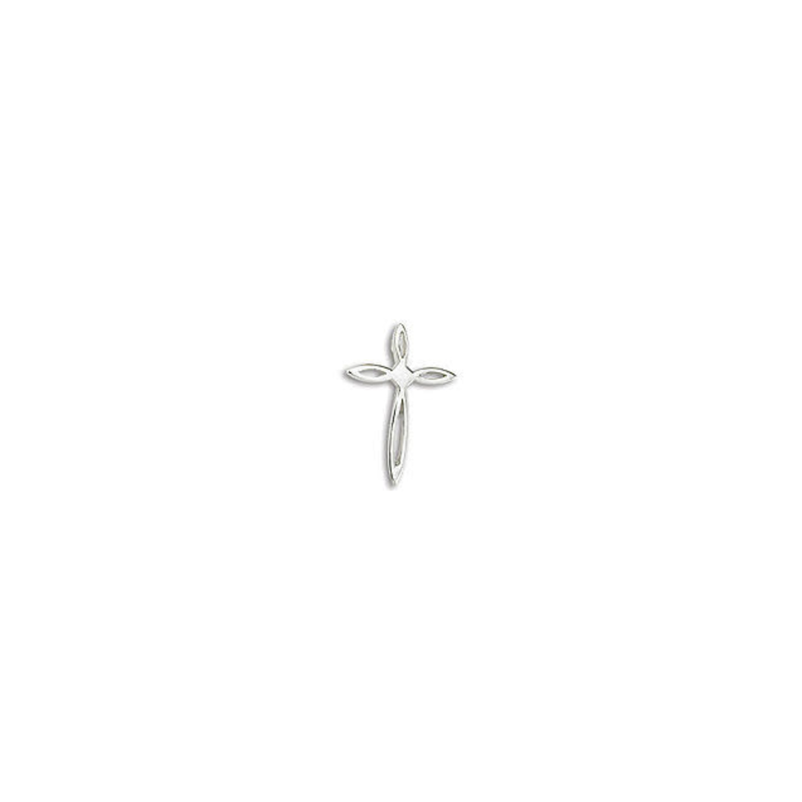 Solid Sterling Silver Small Flower Cross