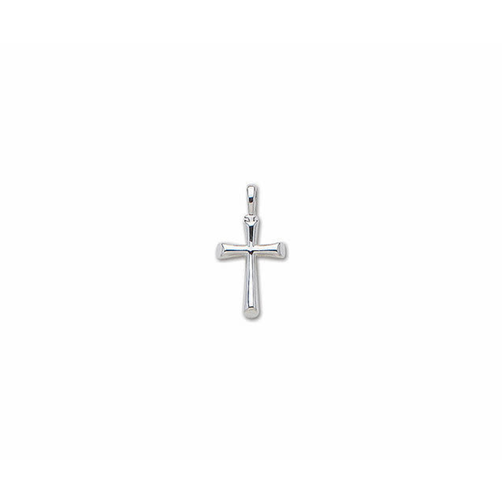 Sterling Silver Small Flair Cross on Cable Chain 16-18"