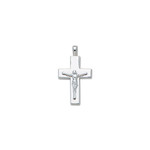 Sterling Silver Large Solid Crucifix 20" Curb Chain