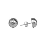Sterling Silver Hammered 12mm Button Stud Earrings