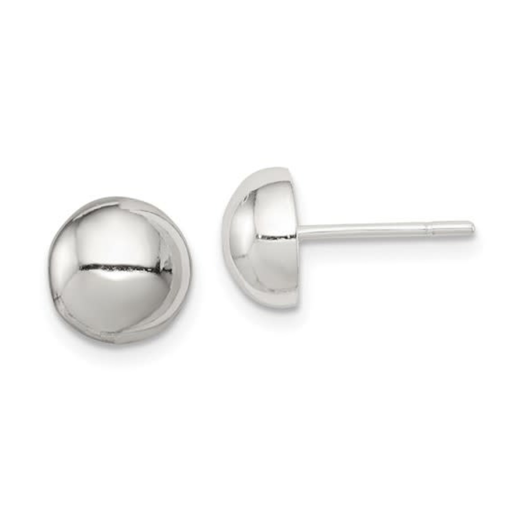 Sterling Silver 8mm Button Stud Earrings