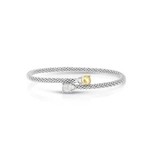 Sterling Silver 18K Yellow Gold  Diamond 0.11ctw Wrap Bracelet