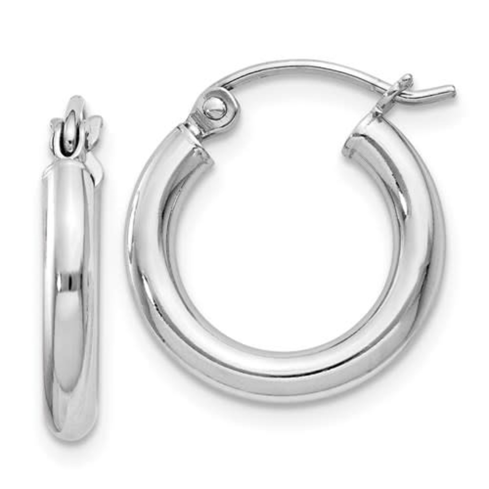 Sterling Silver Small Round Tube Hoop Earrings