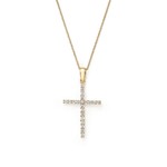 14KY Gold Diamond 0.21ctw Cross Pendant