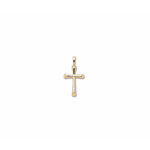 14K Yellow Gold Small Flair Cross on Cable Chain