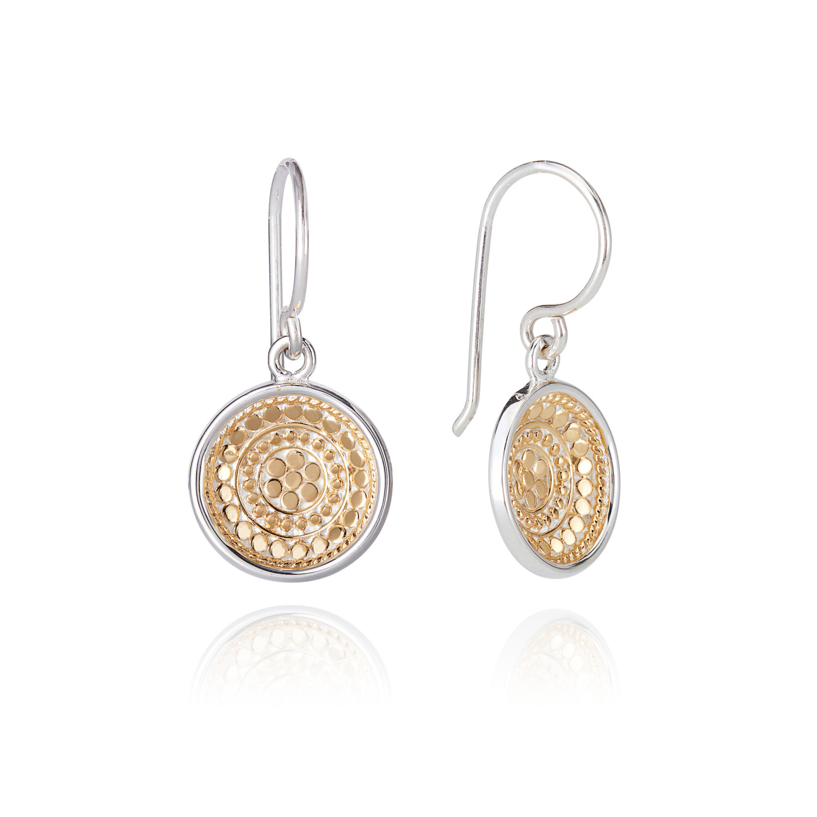 Sterling Silver & 18K Yellow Gold Classic Dish Drop Earring