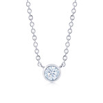 Sterling Silver Diamond Bezel Necklace