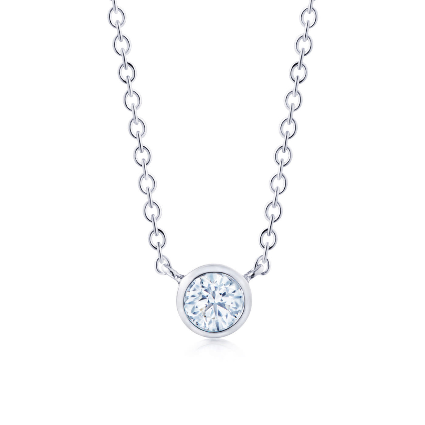 Sterling Silver Diamond Bezel Necklace 0.09ctw