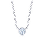 Sterling Silver Diamond Bezel Necklace 0.05ctw
