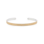 Sterling Silver  and 18K Yellow Gold Classic Stacking Cuff