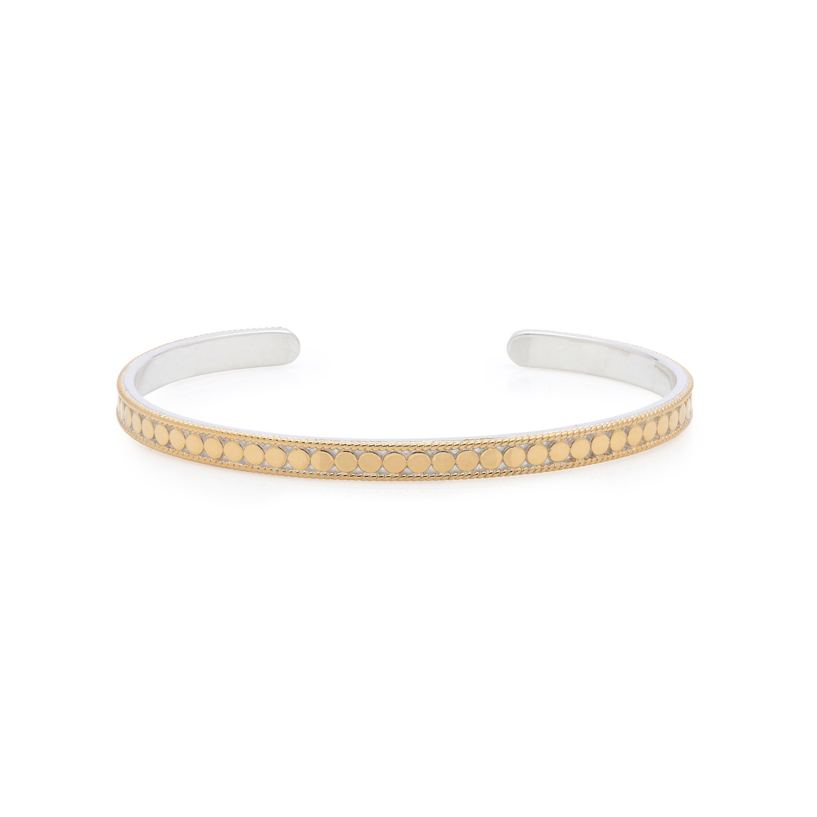 Sterling Silver  and 18K Yellow Gold Classic Stacking Cuff