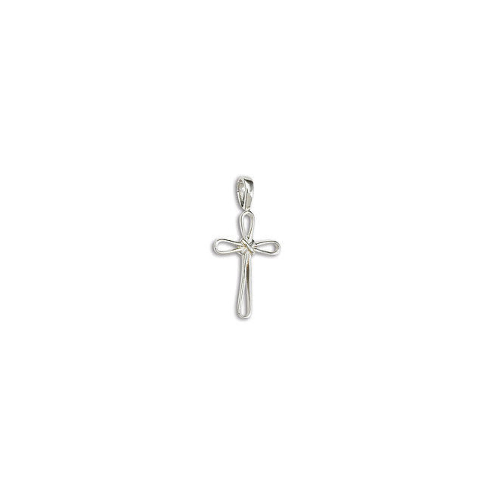 Solid Sterling Silver Small Open Knot Cross