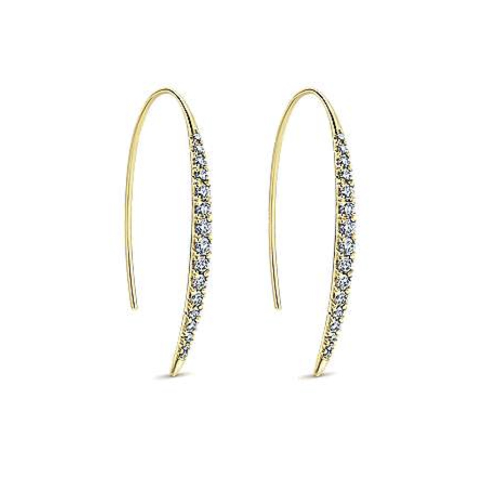14KY Gold Diamond Threader Drop Earrings