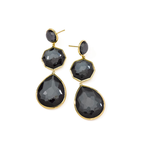 18K Yellow Gold Hematite Doublet Crazy 8 Drop Earrings