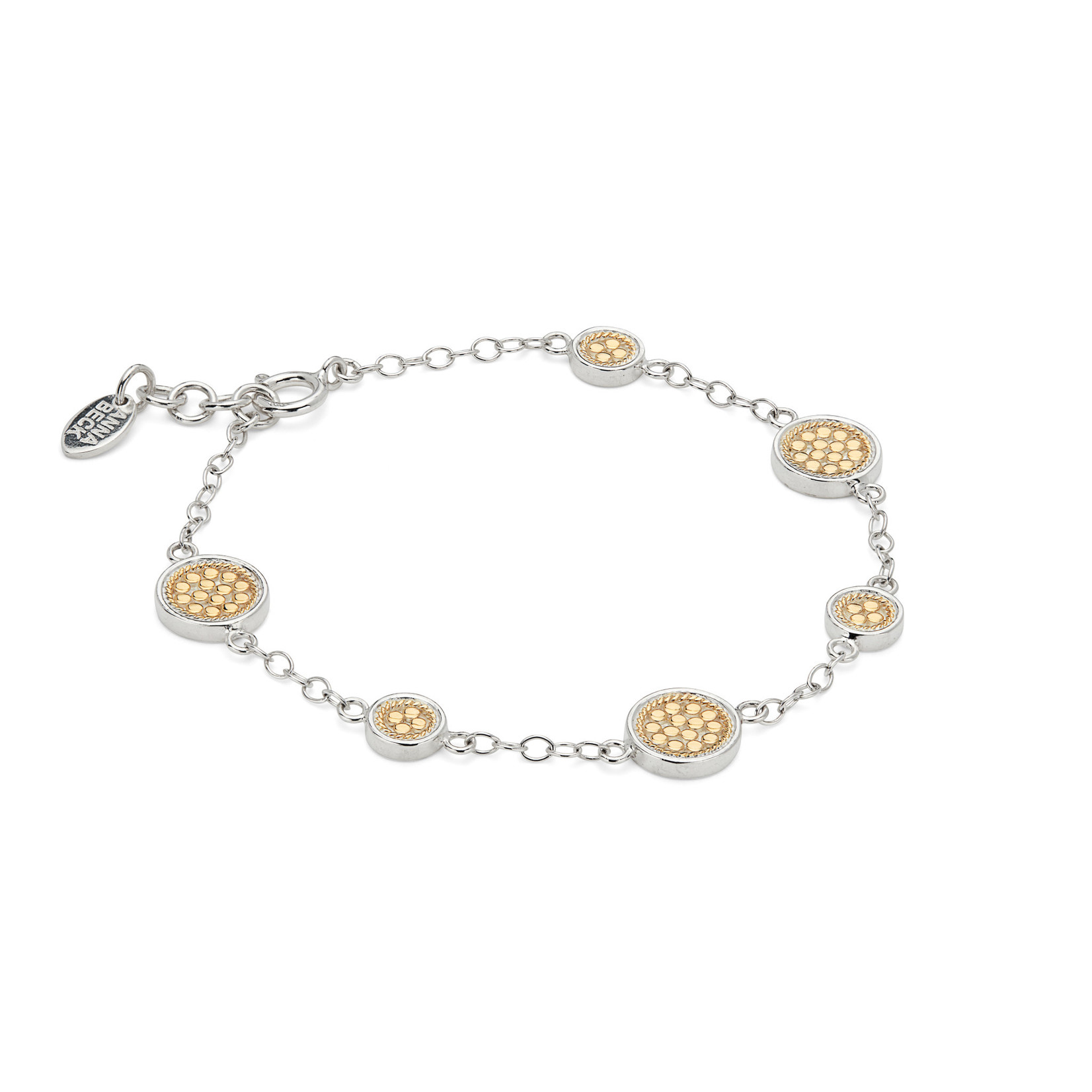 Sterling Silver & 18K Yellow Gold Classic Station Bracelet
