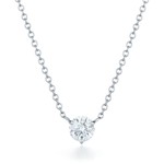 14K White Gold Diamond 1/2 Carats Total Martini Solitaire Pendant