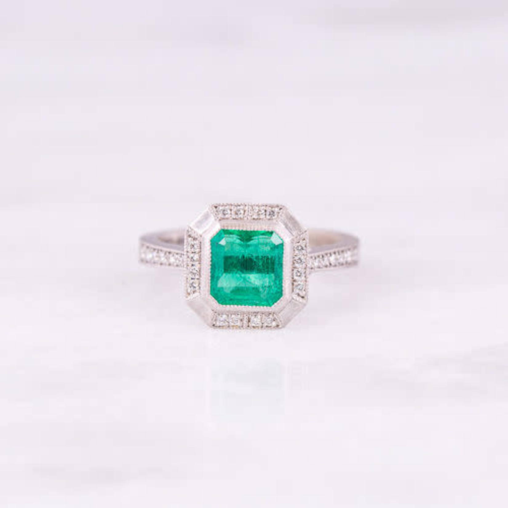 18KW Gold Emerald 2.03ctw & Diamond 0.25ctw Ring