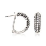 Sterling Silver White Sapphire Weave Hoops