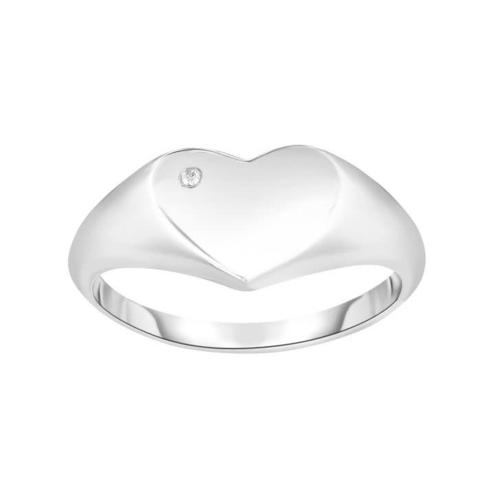 Sterling Silver Diamond Accent Heart Ring