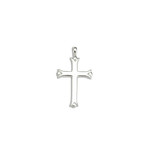 Sterling Silver Large Grooved Ball Cross on 18-20" Cable Chain