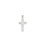 Sterling Silver Medium Beveled Cross on 20" Curb Chain