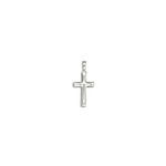 Sterling Silver Small Beveled Cross on 16-18" Cable Chain