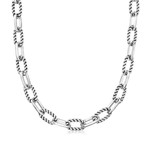 Sterling Silver Italian Cable Paperclip Necklace