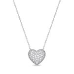 14K White Gold Pave Diamond Heart Pendant