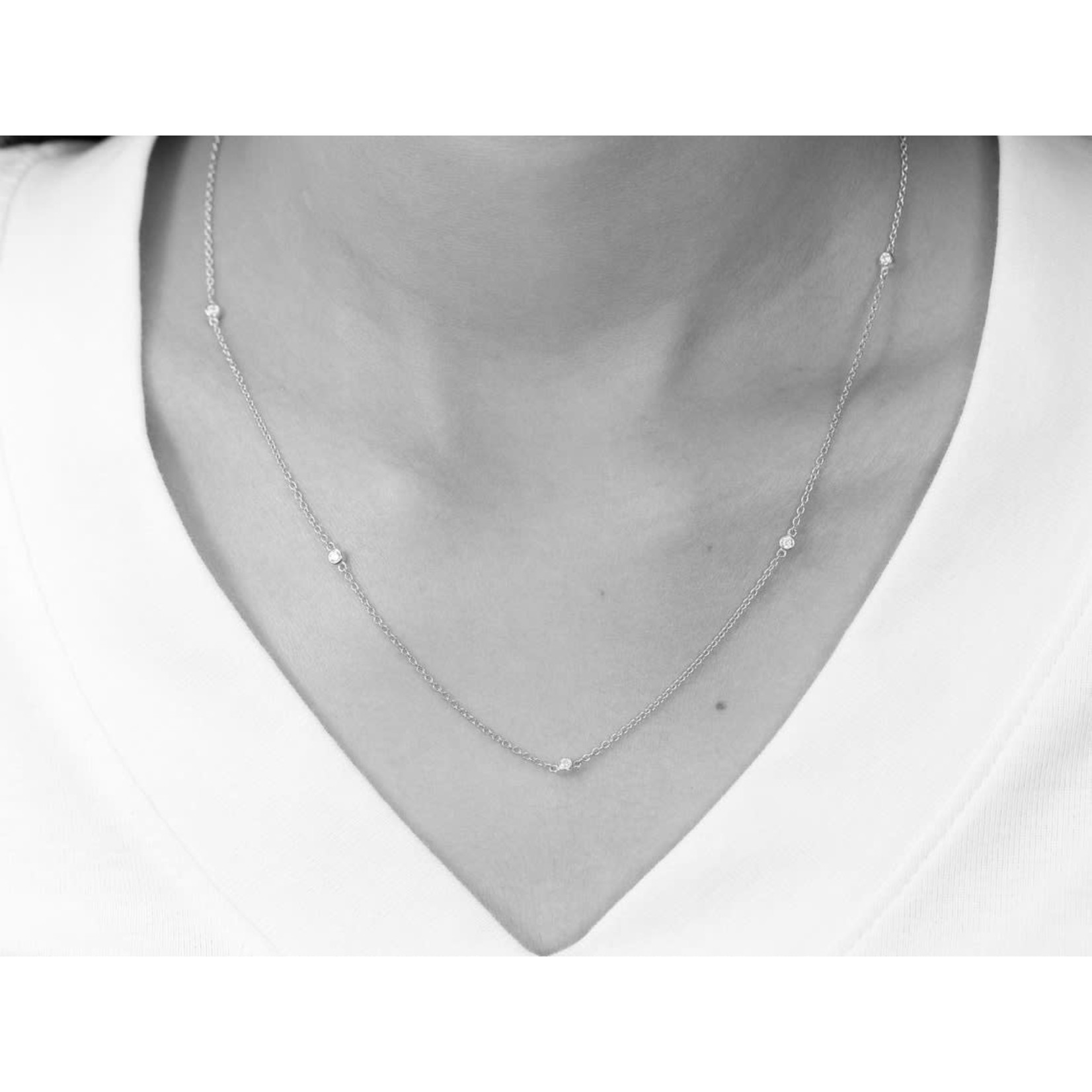 Sterling Silver 0.23ctw Diamond by the Yard Necklace