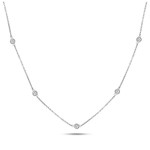 Sterling Silver 0.24ctw Diamond by the Yard Necklace