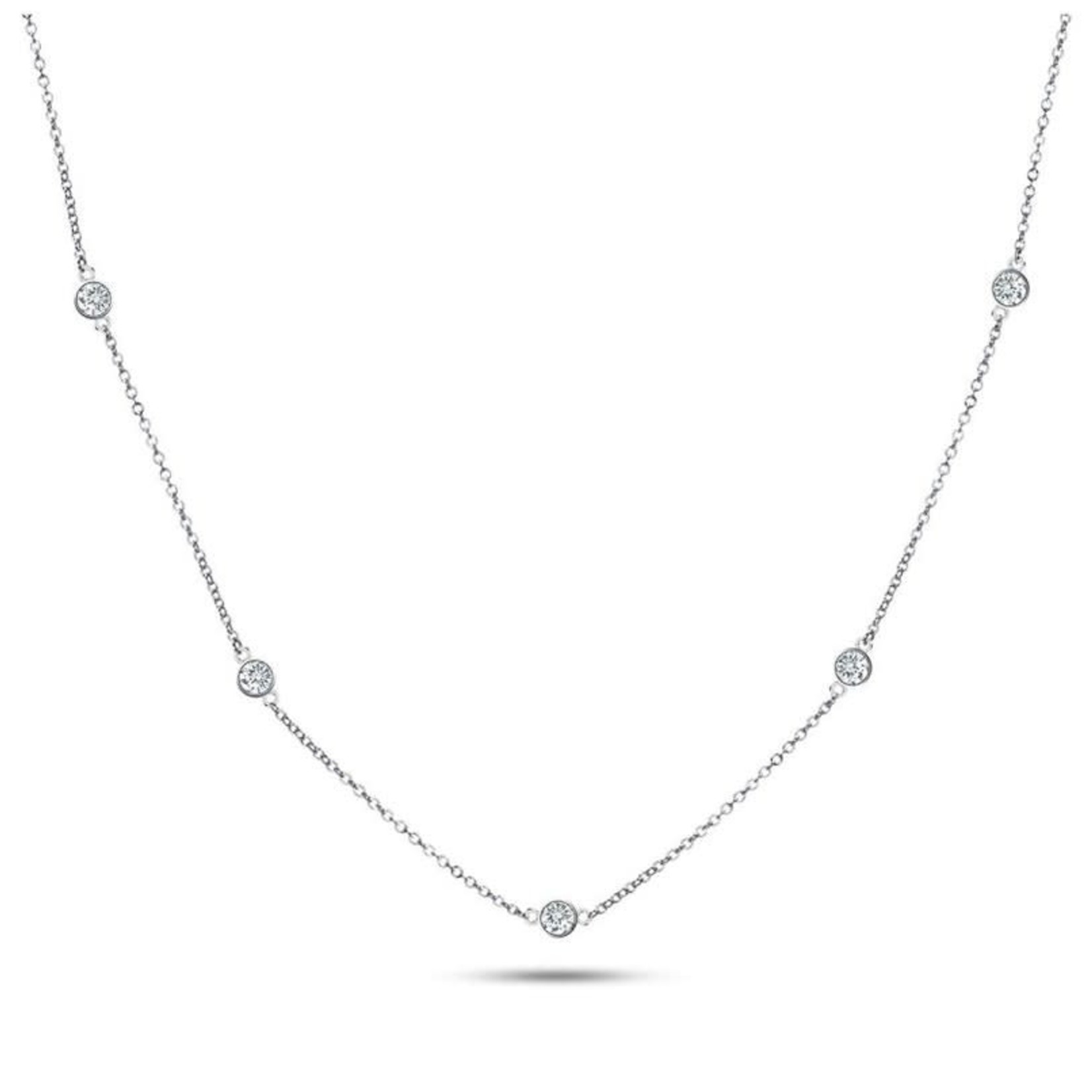 Sterling Silver 1/4 Carat Diamond by the Yard Necklace