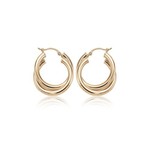 14KY Gold Double Tube Hoop Earrings