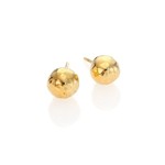 18K Yellow Gold Large Hammered Ball Stud Earrings
