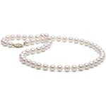 Cultured Akoya 7-7.5mm Pearl 18" Strand with 14KY Gold Clasp