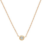 14K Yellow Gold Diamond Bezel Necklace 0.09ctw