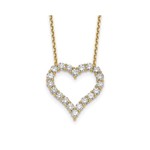 14K Yellow Gold Open Heart Diamond Pendant