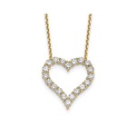 14KY Gold Open Diamond 0.66ctw Heart Pendant