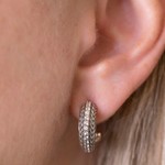 Sterling Silver White Sapphire Weave Hoops