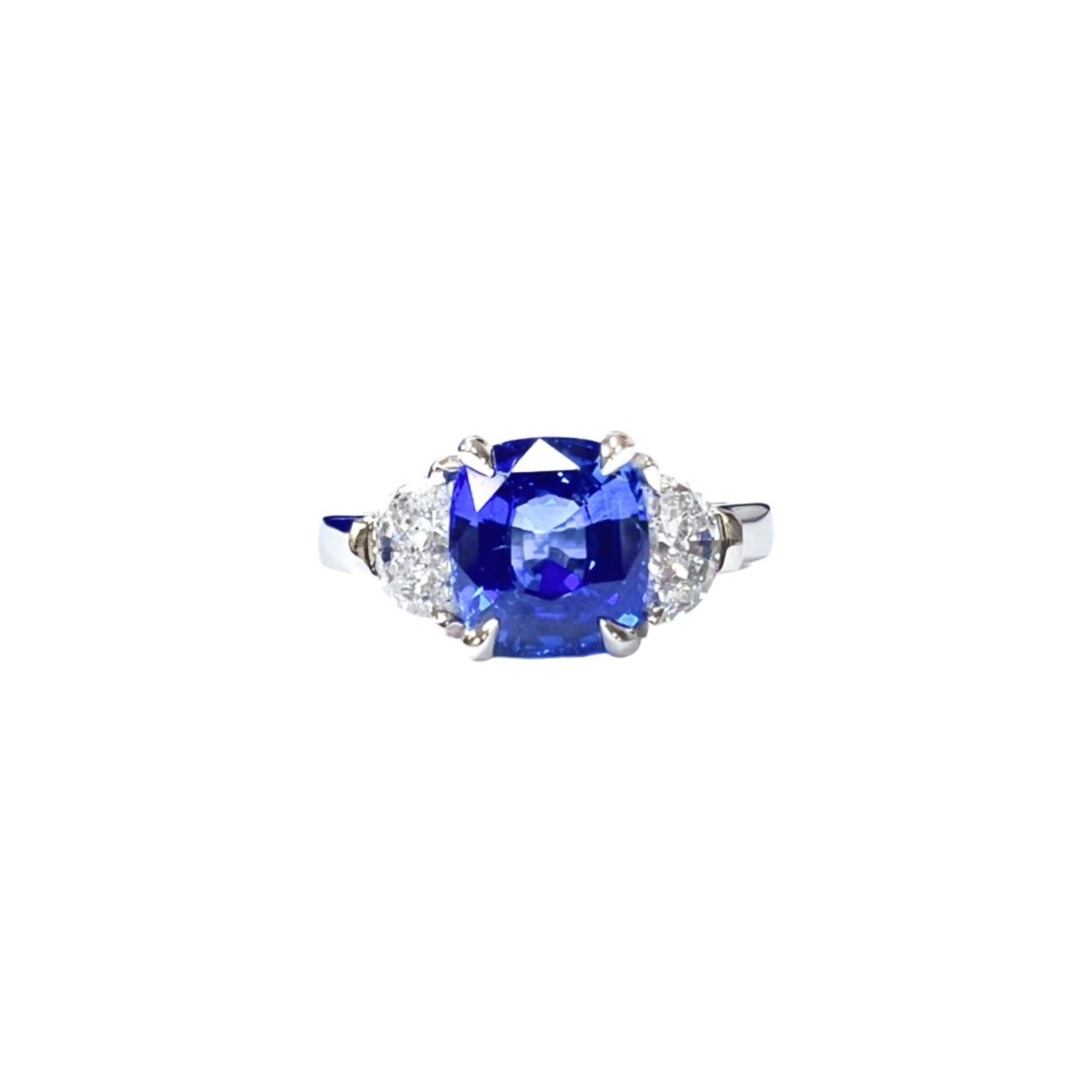 Platinum Sapphire 2.52ct & Diamond 0.75ctw Ring