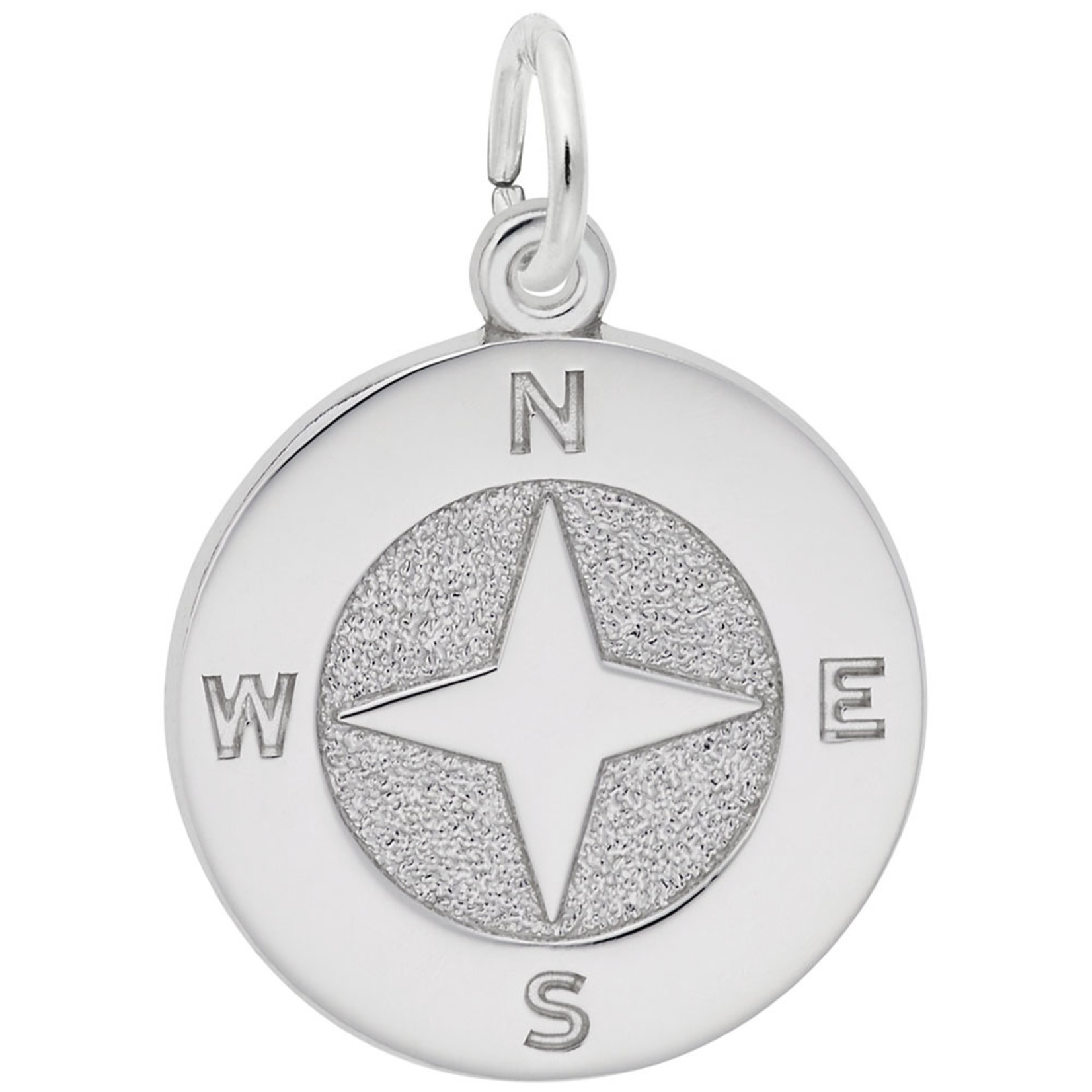 Sterling Silver Compass Pendant Charm