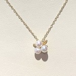 14K Pearl Cluster Pendant 16"